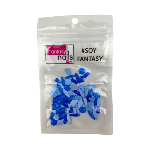 Crystal Mix Azul Neón Fantasy Nails