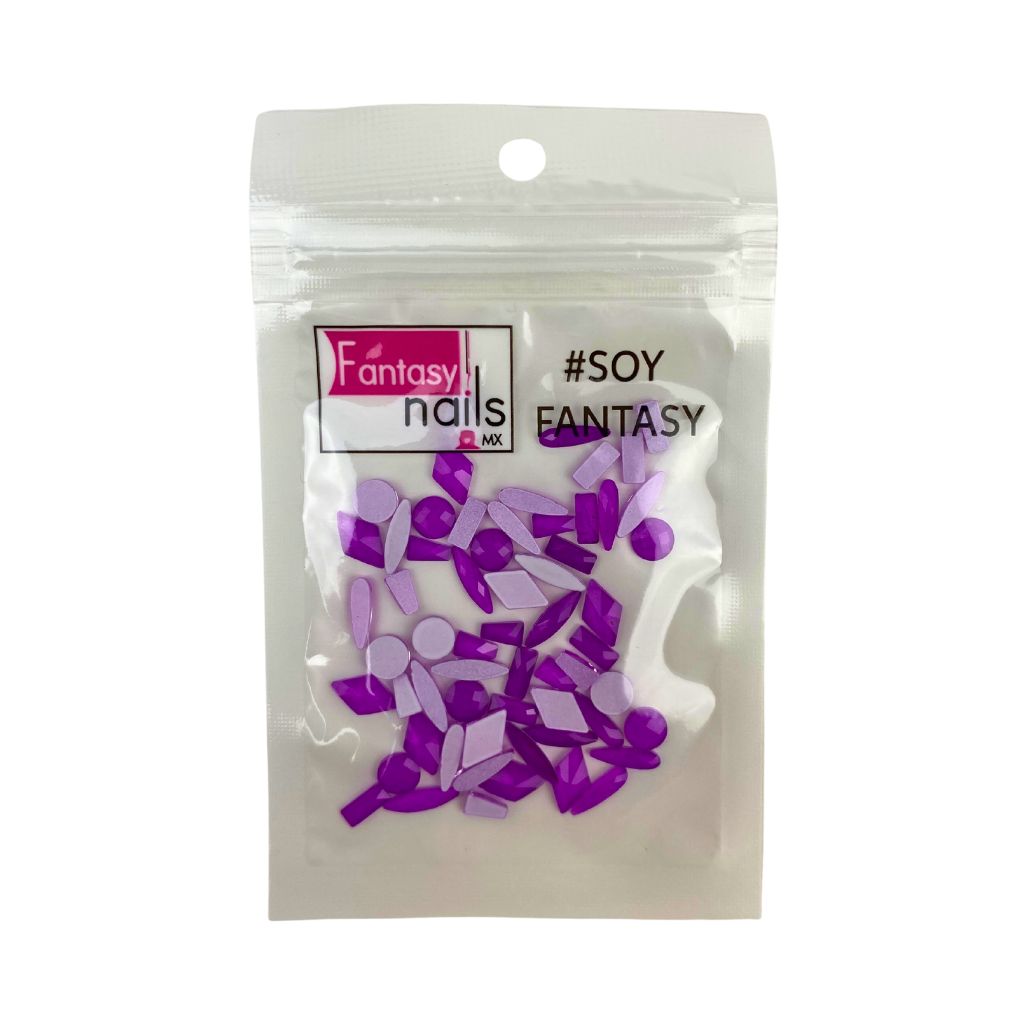 Crystal Mix Morado Neón Fantasy Nails Alejandra Nail Shop