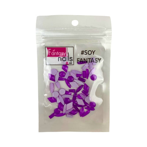 Crystal Mix Morado Neón Fantasy Nails