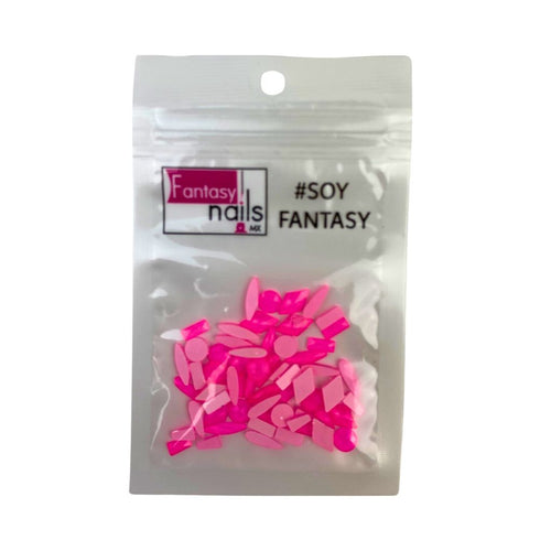 Crystal Mix Rosa Neón Fantasy Nails