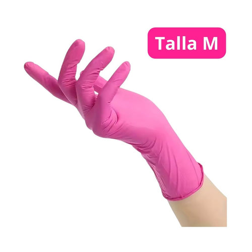 Caja de Guantes Talla M Color Rosa 100 pzas