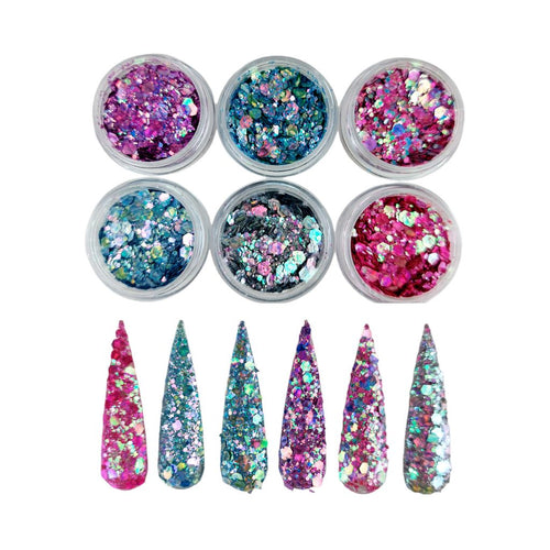 Coleccion Fantasy Glitter  6 pzas #1