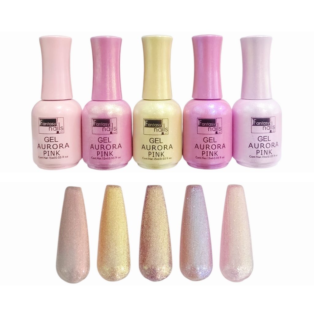 Gel Colección Aurora Pink 5 pzas Fantasy Nails
