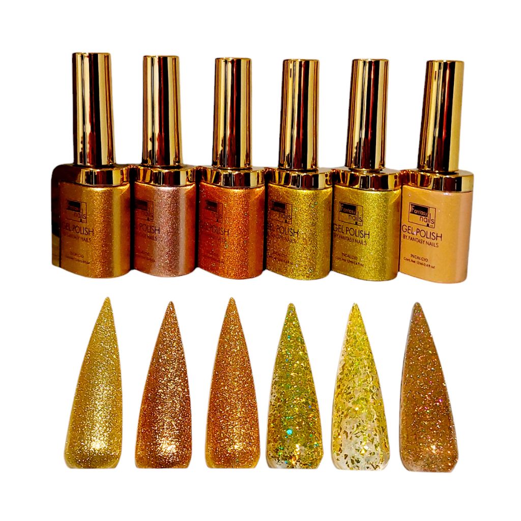 Gel Colección Aurum 24 K 6 pzas Fantasy Nails