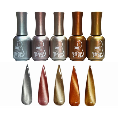Gel Colección Cat Eye Faraona 5 pzas Fantasy Nails