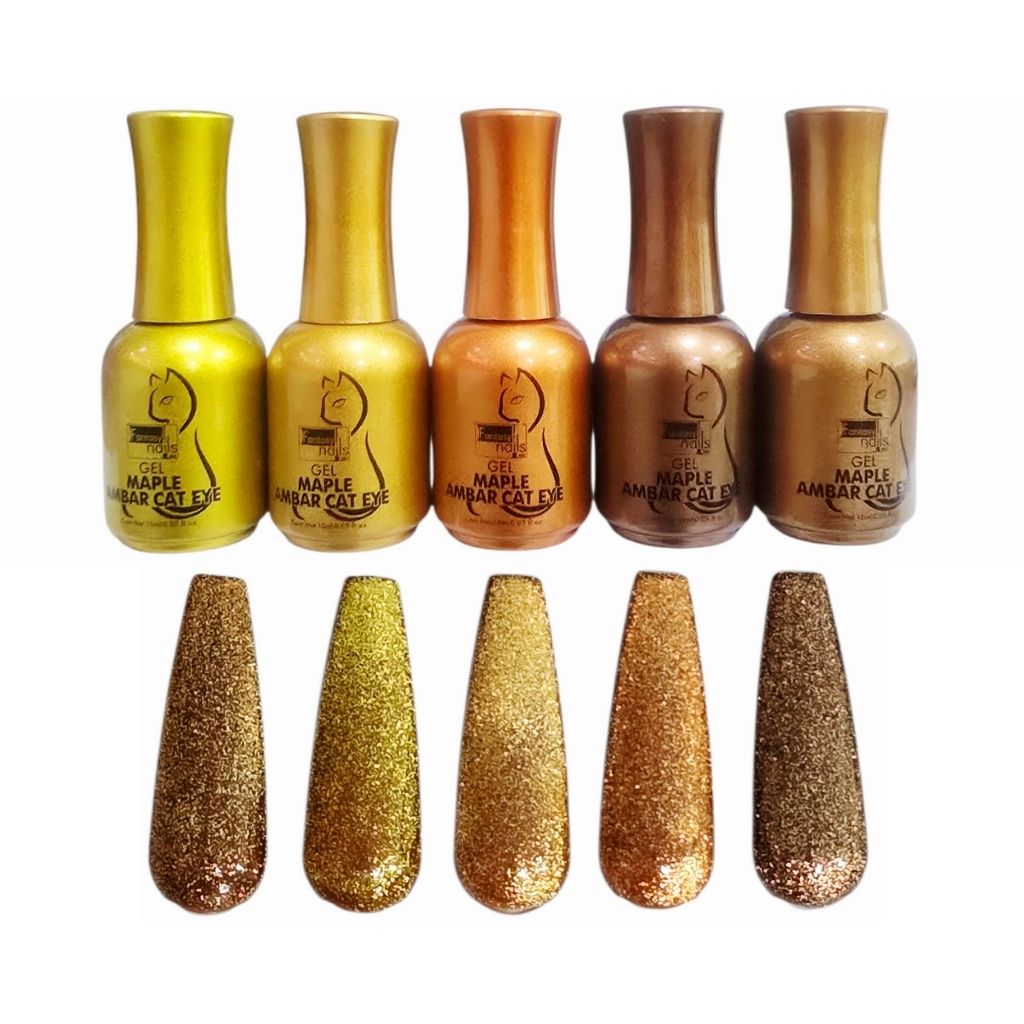 Gel Colección Cat Eye Maple Ambar 5 pzas Fantasy Nails