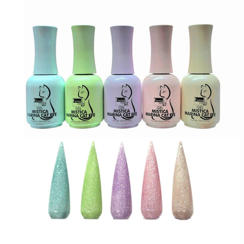 Gel Colección Cat Eye Mística Marina 5 pzas Fantasy Nails