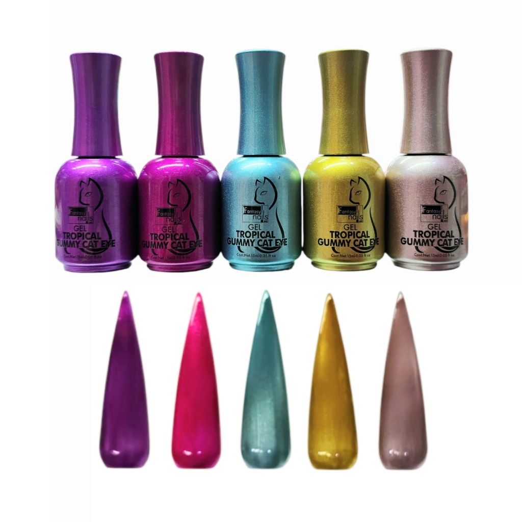 Gel Colección Cat Eye Tropical Gummy 5 pzas Fantasy Nails