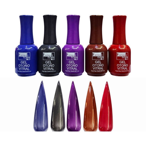 Gel Colección Otoño Vitral 5 pzas Fantasy Nails