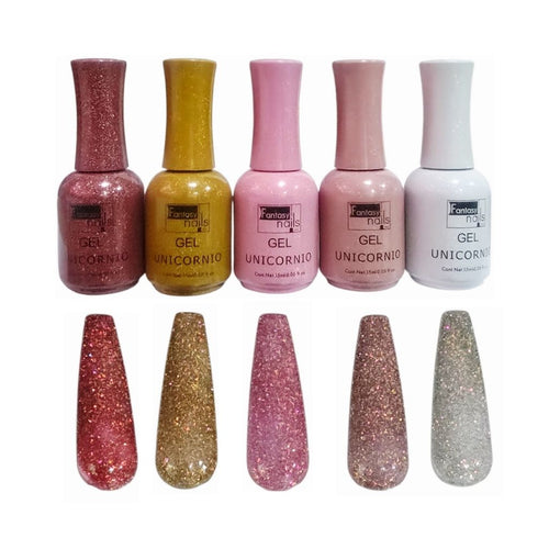 Gel Colección Unicornio 5 pzas Fantasy Nails