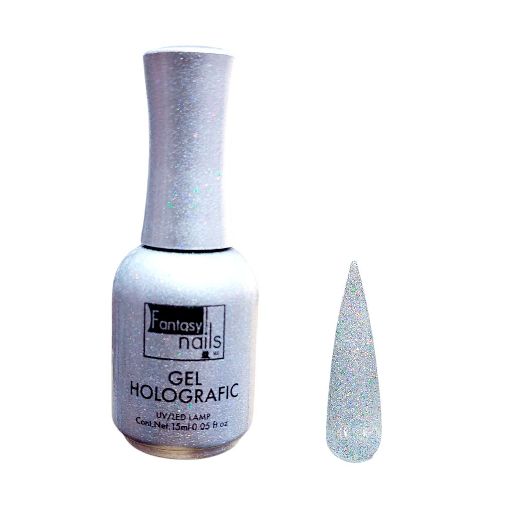 Gel #1 Holografic Plata 15 ml Fantasy Nails