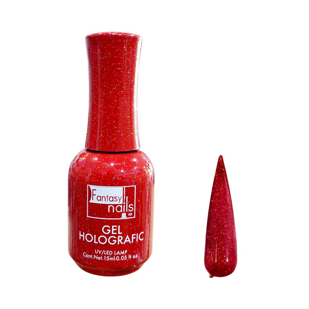 Gel #3 Holografic Rojo 15 ml Fantasy Nails