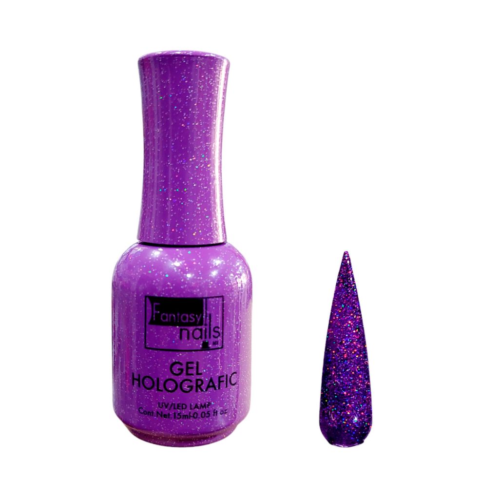 Gel #7 Holografic Morado 15 ml Fantasy Nails