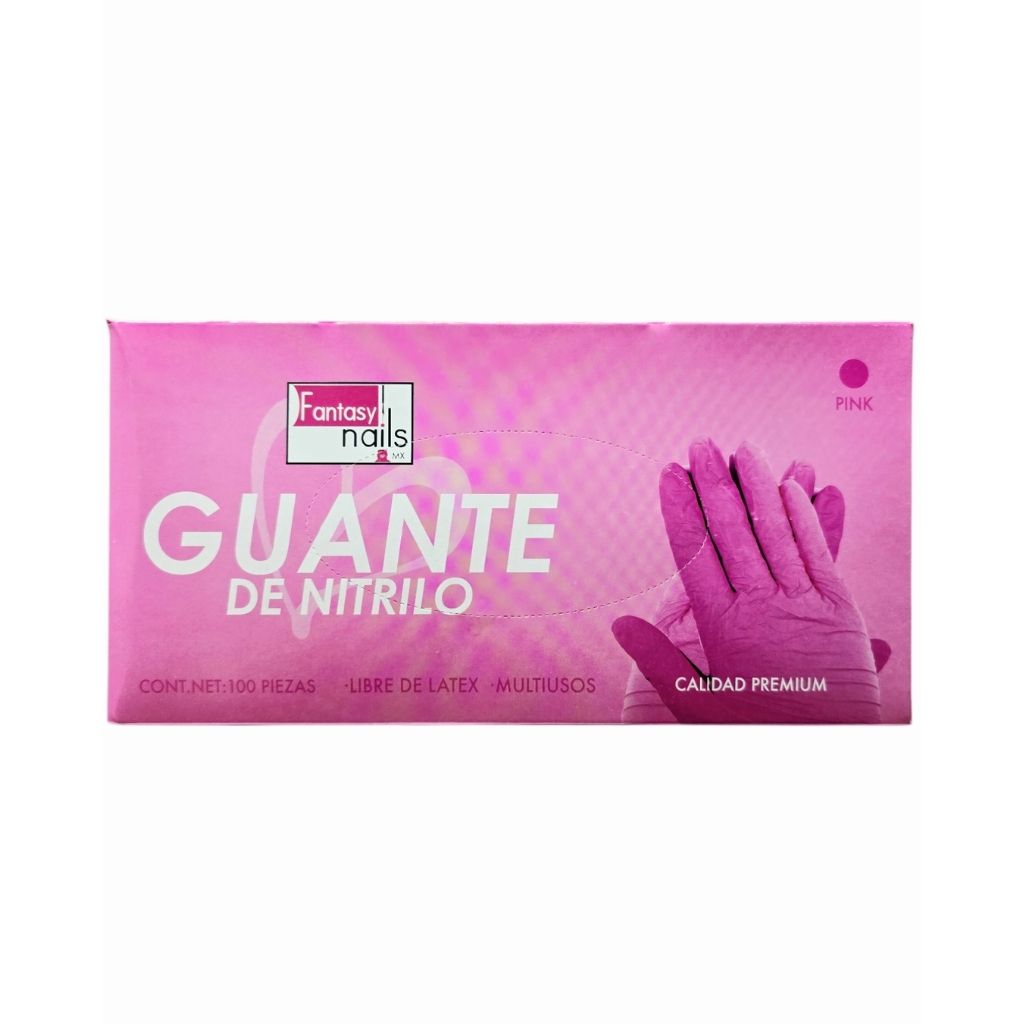 Guante Rosa Talla M 100 pzas Fantasy Nails