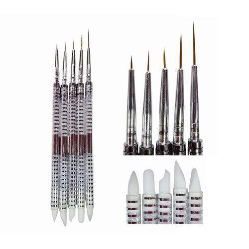 Pincel Liner/Silicón 5 pzas