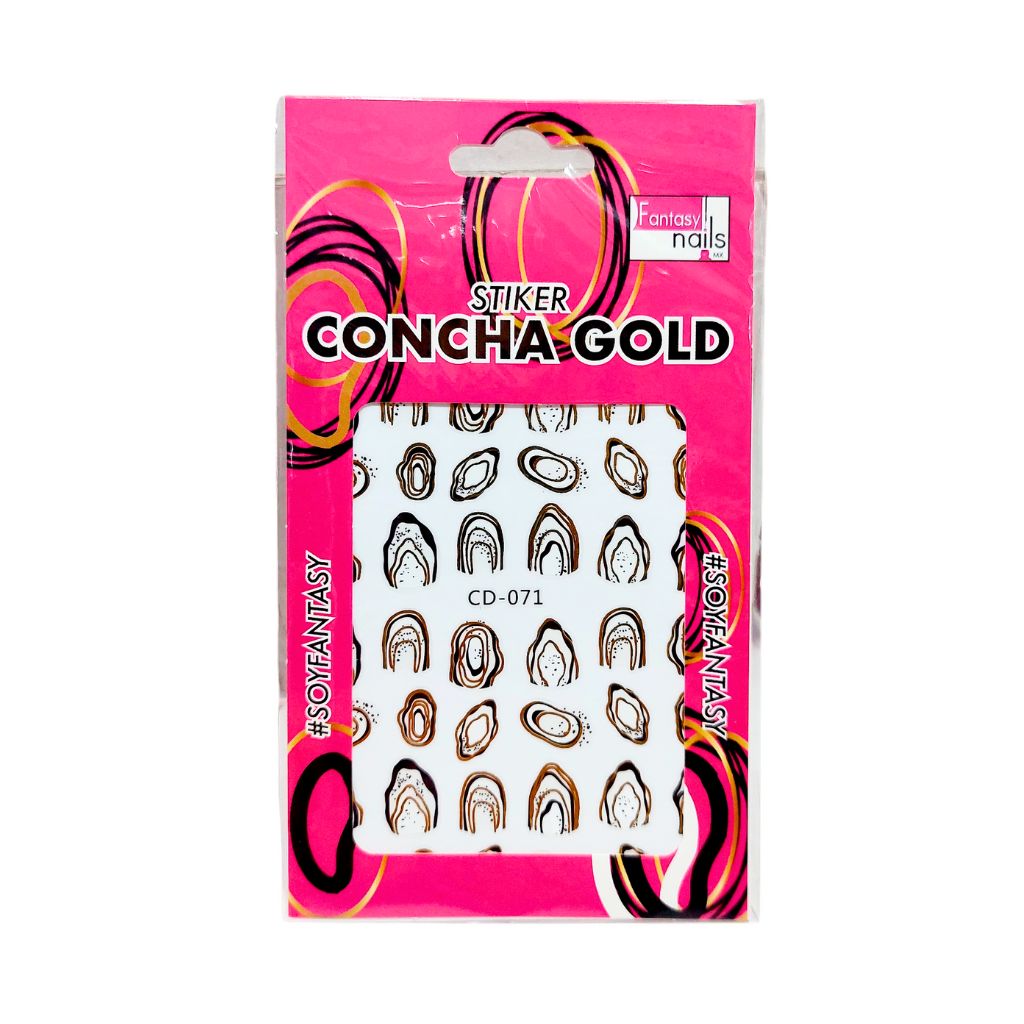 Sticker Concha Gold Fantasy Nails