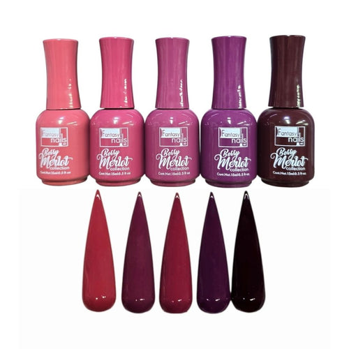 Gel Colección Berry Merlot 5 pzas Fantasy Nails