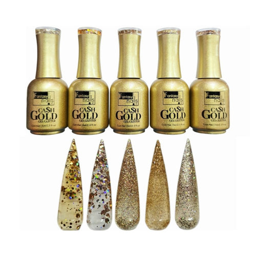 Gel Colección Cash Gold 5 pzas Fantasy Nails
