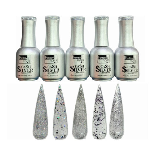 Gel Colección Cash Silver 5 pzas Fantasy Nails