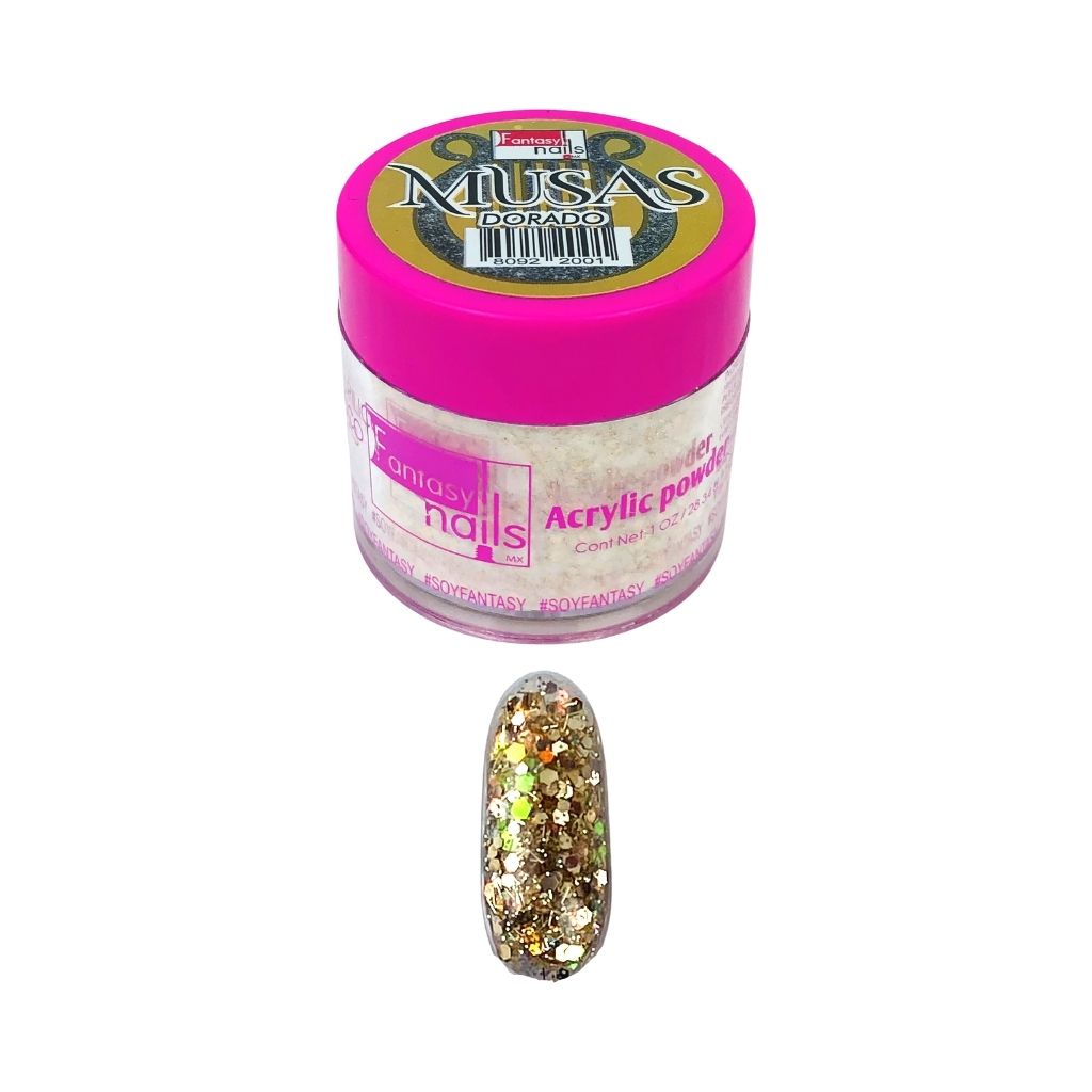 Acrilico Musas Dorado 1 oz Fantasy Nails