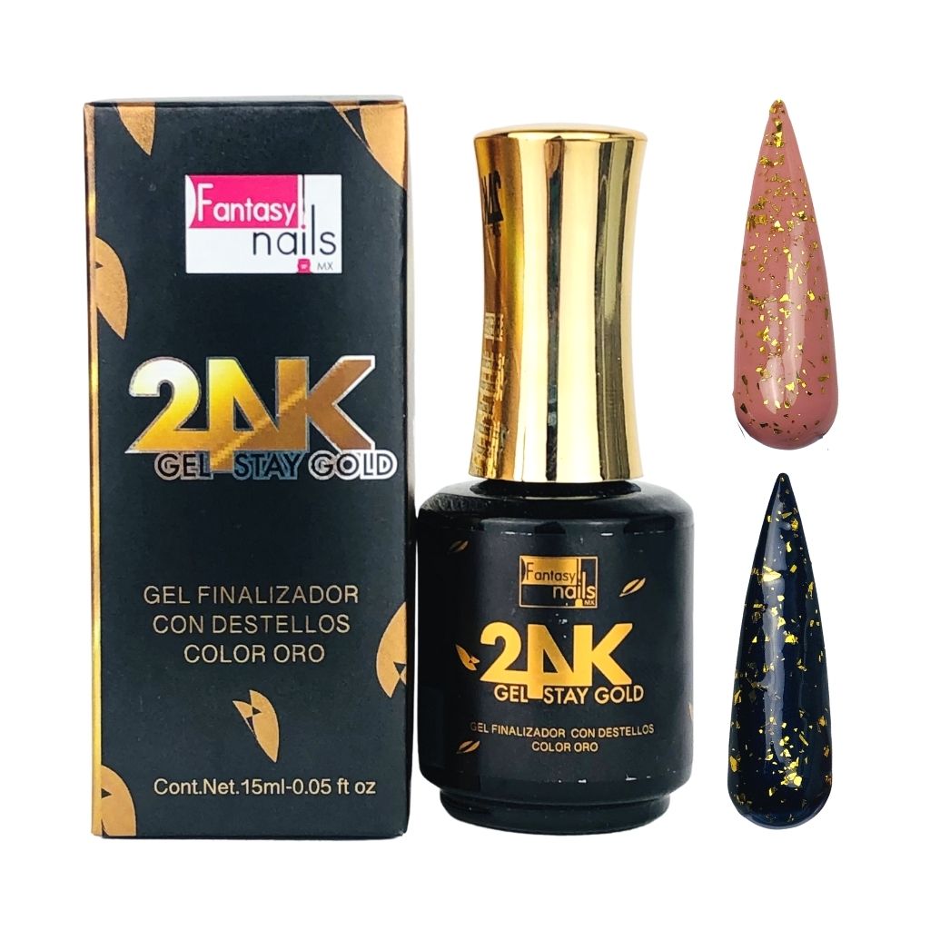 Gel Efecto Hoja Oro 24K 15 ml Fantasy Nails