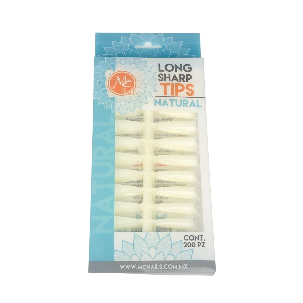 Tips Long Sharp Natural 200 pzas MC Nails – Alejandra Nail Shop